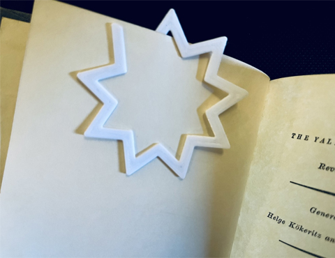 Nine Pointed Star Bookmark or Paperclip